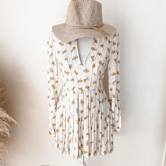 Free People Tegan Printed Floral Dress Size 2 - Picture 14 of 14